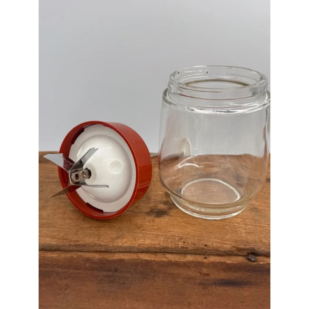 VTG Gemco Glass Nut Vegetable Chopper Top Terracotta Stainless Steel‎ Blades